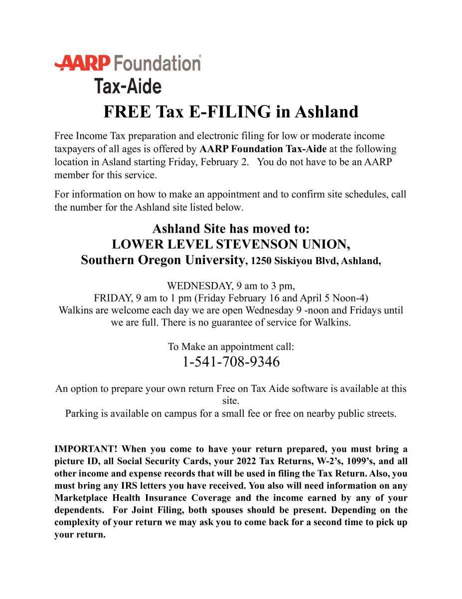 2024 AARP TaxAide for 2023 Taxes Parks and Recreation City of